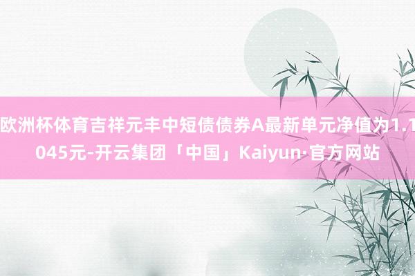 欧洲杯体育吉祥元丰中短债债券A最新单元净值为1.1045元-开云集团「中国」Kaiyun·官方网站