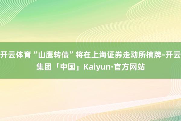 开云体育“山鹰转债”将在上海证券走动所摘牌-开云集团「中国」Kaiyun·官方网站