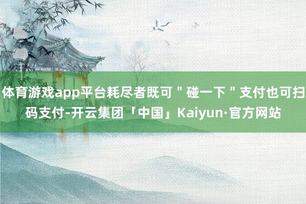 体育游戏app平台耗尽者既可＂碰一下＂支付也可扫码支付-开云集团「中国」Kaiyun·官方网站